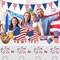 4th of July Patriotic Party Supplies Sets Disposable Plates Napkins Cups Tablecloth